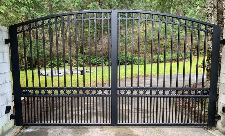 Driveway gate designed, built and installed by Vancouver Fabricators