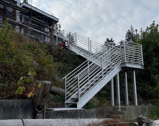 Structural steel beach access staircase