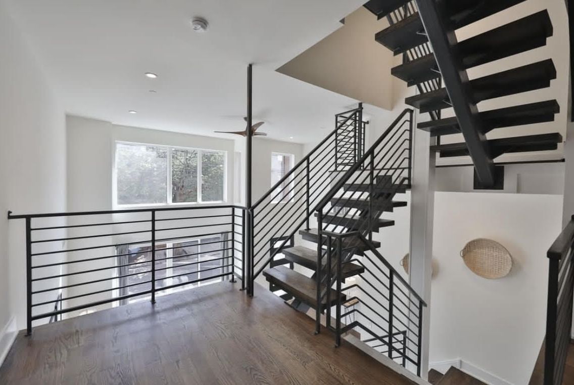 Mono Stringer staircase designed, built and installed by Vancouver Fabricators