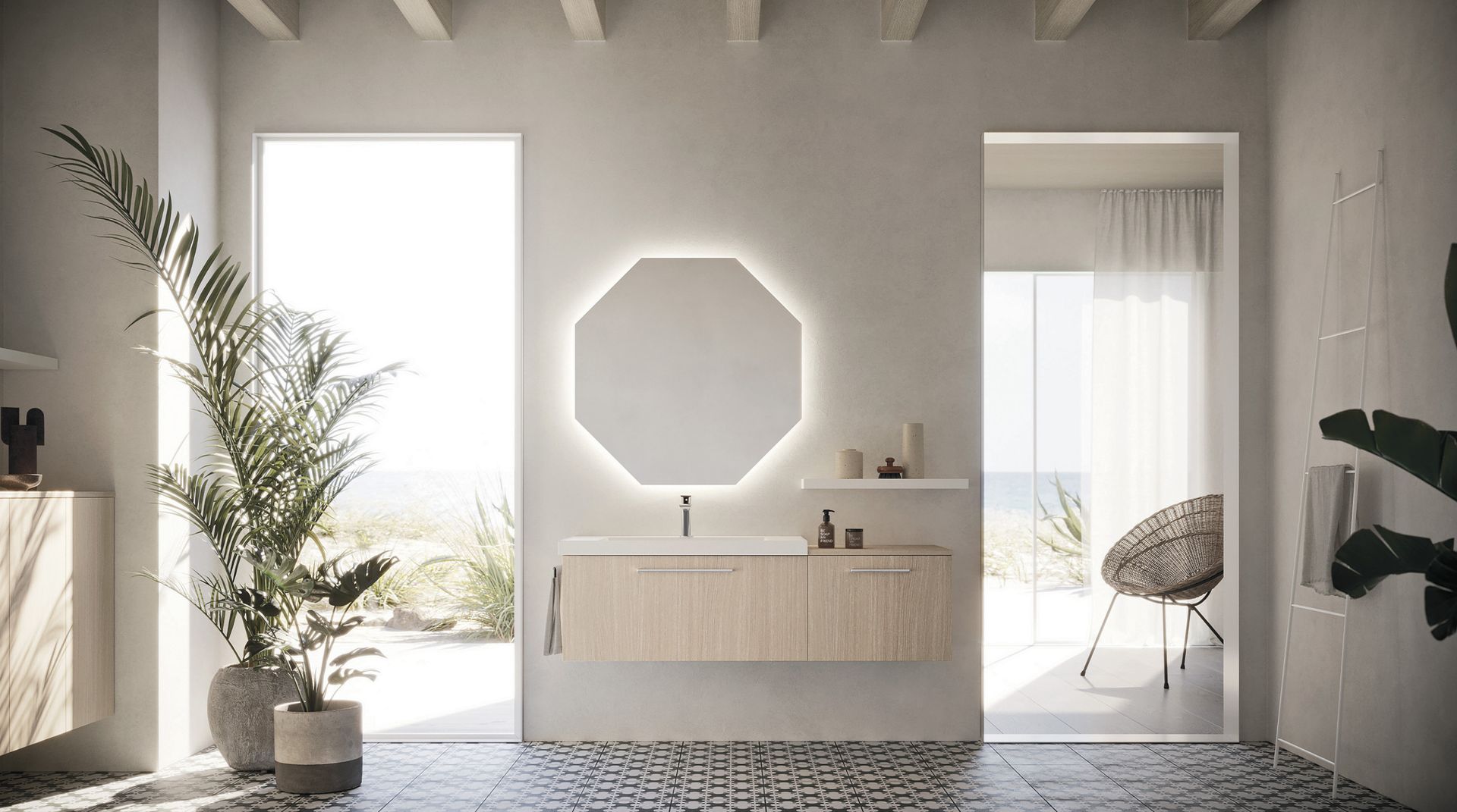 Ho.Me Plus è un’inedita collezione firmata Arbi Arredobagno che raccoglie una vasta gamma di finiture in melaminico termostrutturato dalle venature naturali, ai colori classici o di tendenza. Trasversale nello stile, ho.me plus è disponibile in due varianti: una con anta con maniglia, l’altra con presa maniglia “J” integrata. Flessibile nell’ambientazione grazie alla scelta fra tre profondità e diverse larghezze, la collezione è arricchita dalla versione curva, che propone basi dalle linee morbide per soddisfare anche le esigenze di ottimizzazione degli spazi più ristretti.