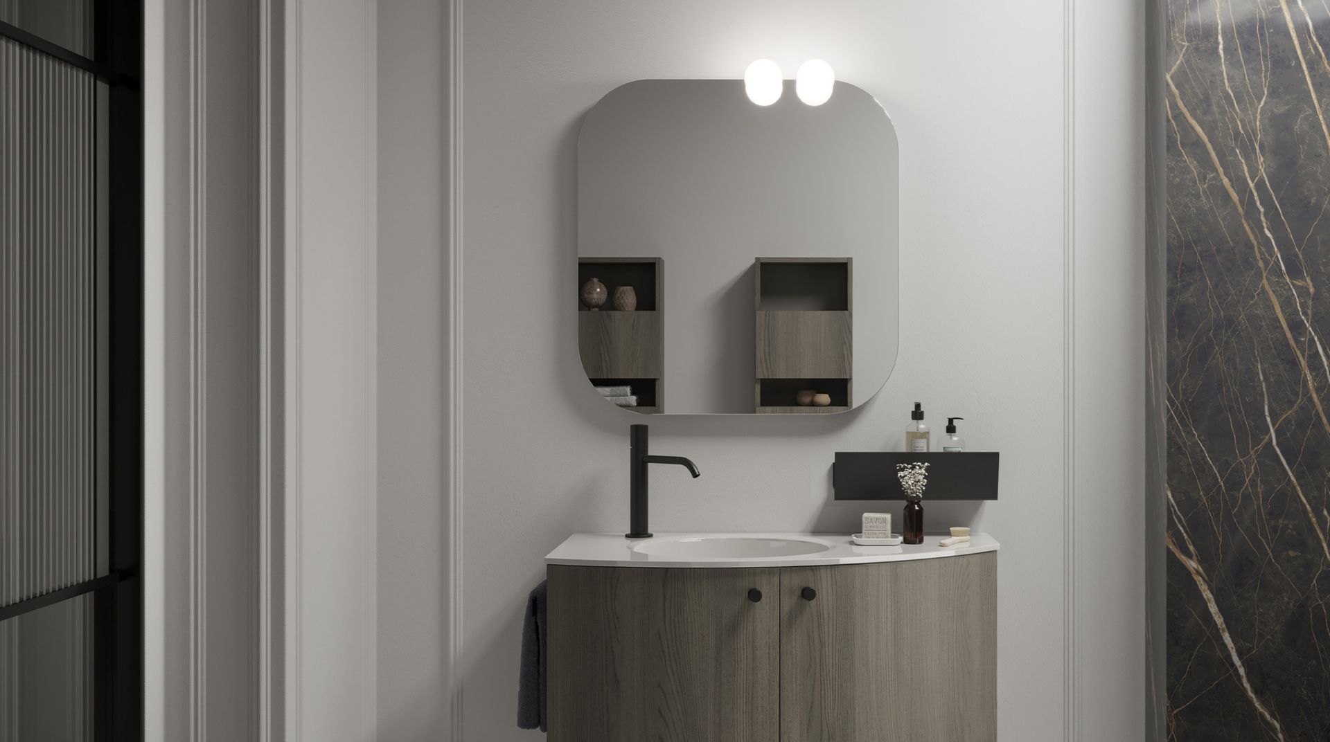 Ho.Me Plus è un’inedita collezione firmata Arbi Arredobagno che raccoglie una vasta gamma di finiture in melaminico termostrutturato dalle venature naturali, ai colori classici o di tendenza. Trasversale nello stile, ho.me plus è disponibile in due varianti: una con anta con maniglia, l’altra con presa maniglia “J” integrata. Flessibile nell’ambientazione grazie alla scelta fra tre profondità e diverse larghezze, la collezione è arricchita dalla versione curva, che propone basi dalle linee morbide per soddisfare anche le esigenze di ottimizzazione degli spazi più ristretti.