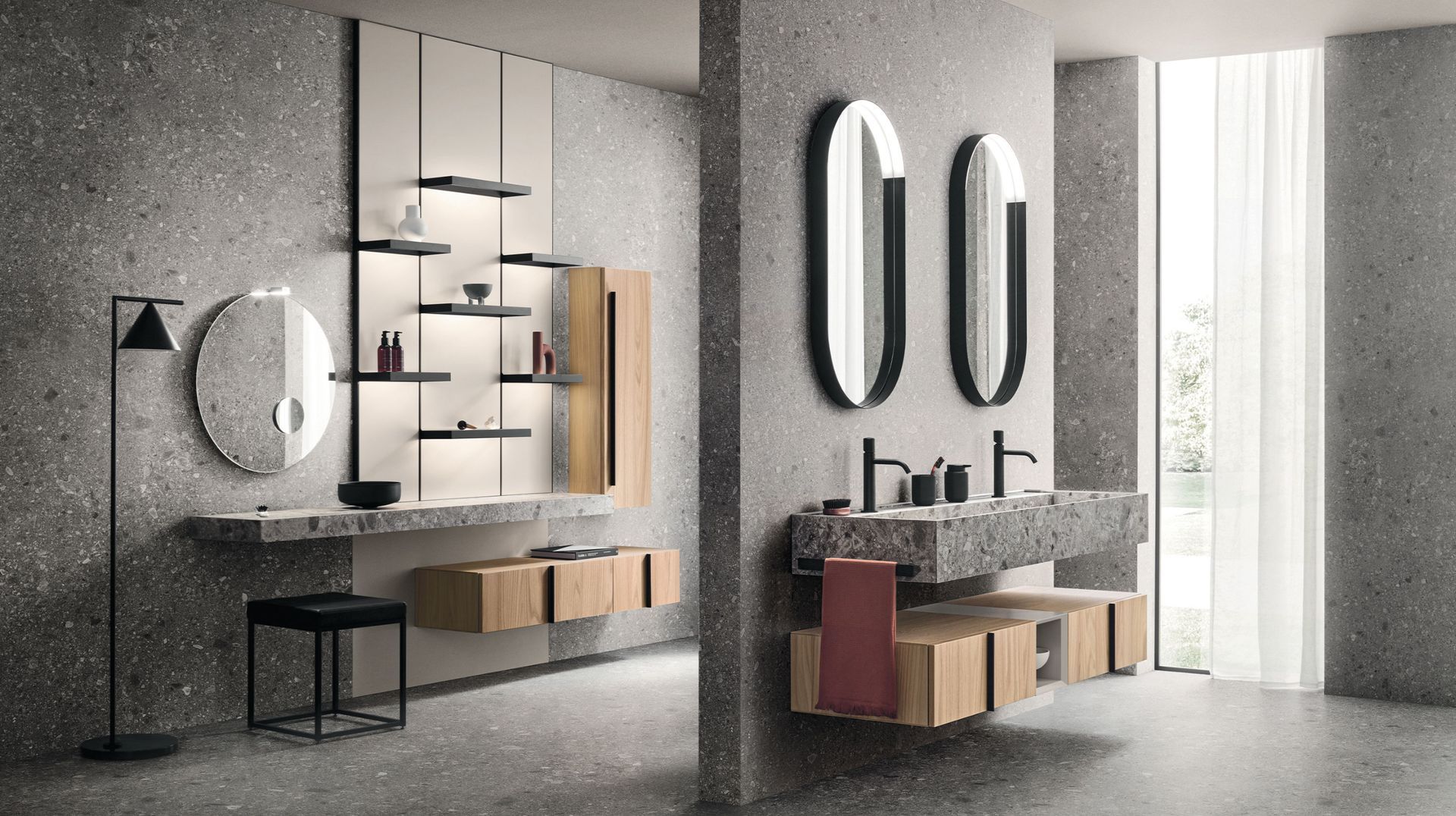 La collezione di arredo bagno Sky esprime essenzialità ed eleganza grazie ai mobili bagno moderni e di design, dalle linee rette e sofisticate. Un progetto dove razionalità ed estetica coincidono e si raffigurano in sapienti composizioni di materiali e volumi, espressione di una profonda cultura dell’arredo. Sky, da sempre caratterizzato dall’anta liscia, amplia la sua collezione ed è ora disponibile in quattro nuove varianti “special”, Sky U, Sky Gola, Sky Ondina e Sky Pregiati, arredando differenti ambienti bagno con una raffinata armonia.