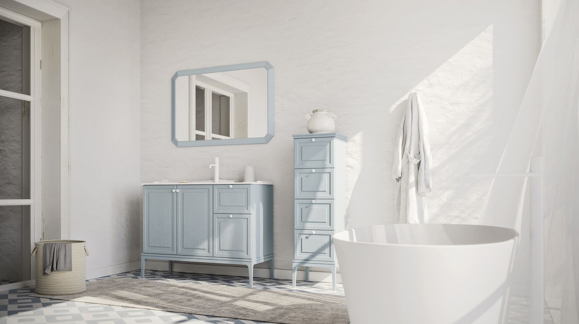 La collezione Maison rilegge in chiave contemporanea gli stilemi del passato consentendo di rivivere, con i mobili da bagno classici, le atmosfere di un tempo. L’anta con telaio in legno massello impiallacciato, lo zoccolo e i piedini sagomati sono gli elementi caratterizzanti della collezione, disponibile in diverse finiture in frassino pastello. Lo stile shabby-chic si esprime in una moltitudine di elementi che arredano ogni stanza da bagno con classe e stile.