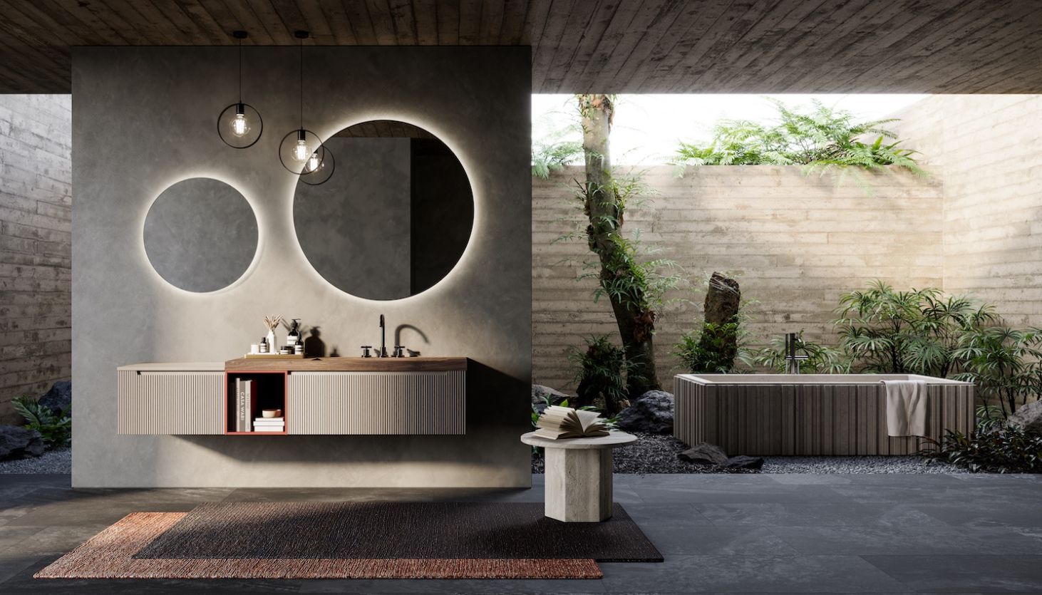 Arredamento bagno raffinato dal design componibile, produzione mobili su misura e soluzioni d'avanguardia per l'arredo bagno moderno.