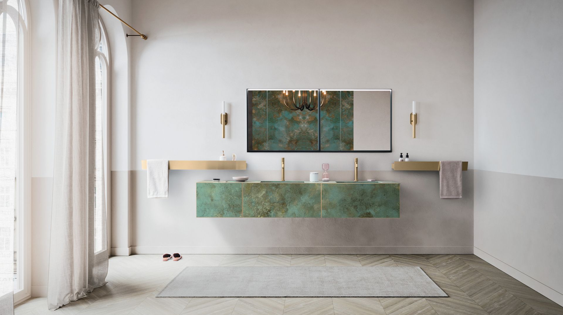 Una preziosa cornice in finitura spazzolata che circonda inediti effetti visivi e tattili. Il calore del legno, il fascino della ceramica e il prestigio del marmo vengono resi ancora più affascinanti da lavorazioni innovative. Con Luxor lo spazio diventa piacere puro della bellezza, senza compromessi nè paragoni.