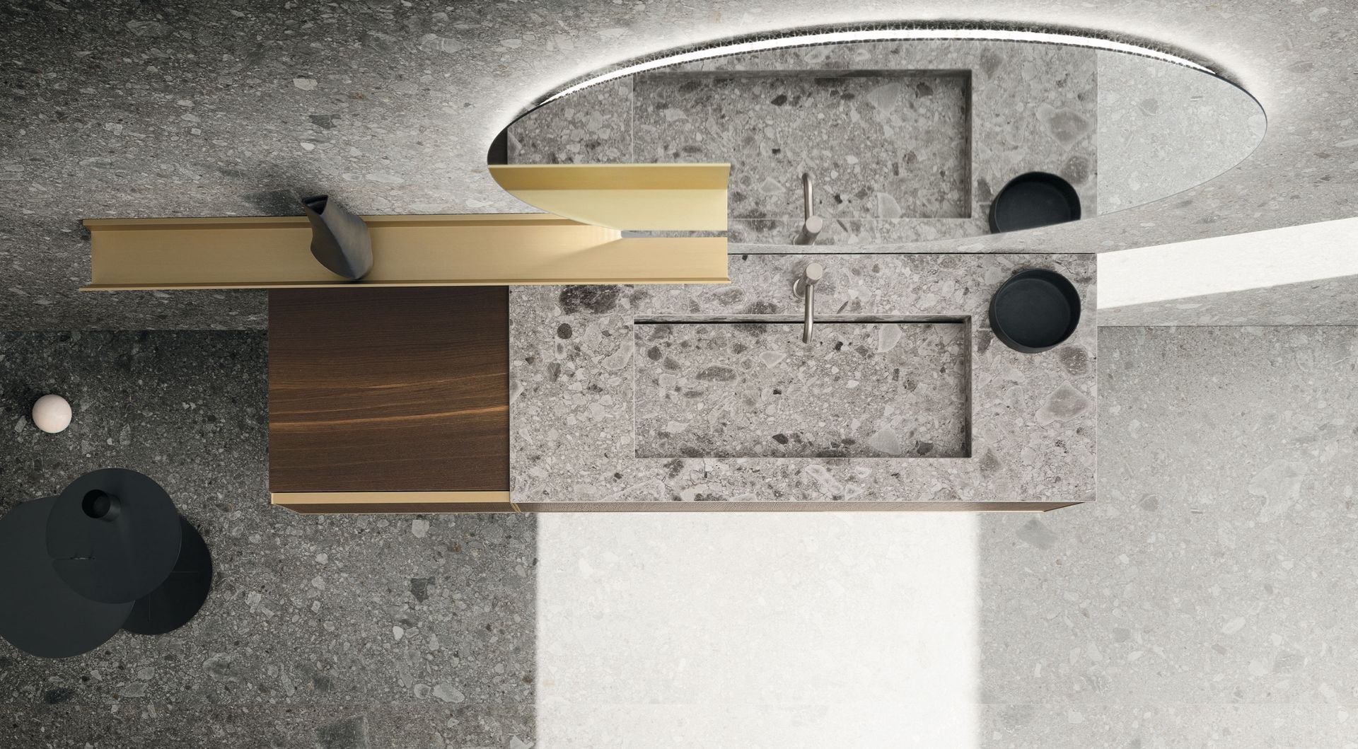 Un senso di raffinatezza esclusiva studiata in ogni minimo dettaglio contraddistingue la collezione Absolute. L’anta telaio in alluminio è l’elemento caratterizzante della collezione. Un progetto di arredo bagno che racchiude sensazioni preziose, grazie ai materiali pregiati e alle linee pulite e d’effetto. Libertà di interpretazione e composizione caratterizzano Absolute che, grazie ai materiali, alle superfici e ai volumi, da forma a nuove soluzioni d’arredo.