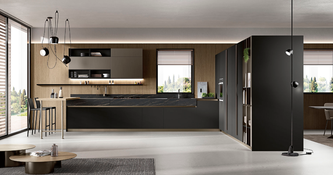 Origina anta square
L’anta square, disponibile con maniglia o con gola sagomata, integra perfettamente ambiente cucina e living creando spazi unici e multifunzionali.
L’anta square, disponibile con maniglia o con gola sagomata, integra perfettamente ambiente cucina e living creando spazi unici e multifunzionali. La caratteristica anta dal profilo lineare da vita ad un spazio di puro piacere estetico, dove ogni dettaglio è curato per offrire la massima efficienza. La possibilità di scegliere tra la modularità Standard e Over permette la massima personalizzazione dello spazio per garantire ergonomia e funzionalità nell’ambiente più conviviale della casa.