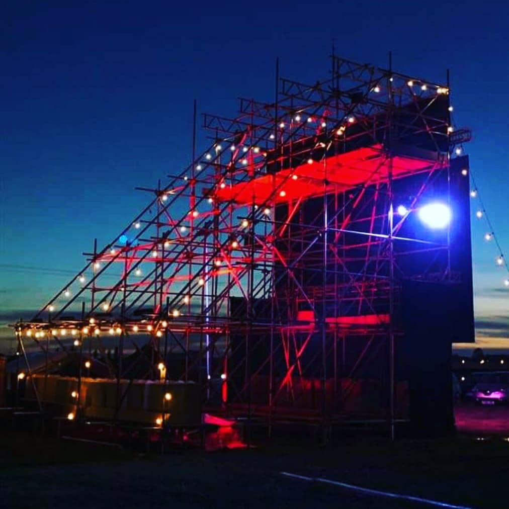 drive in movie scaffold screen