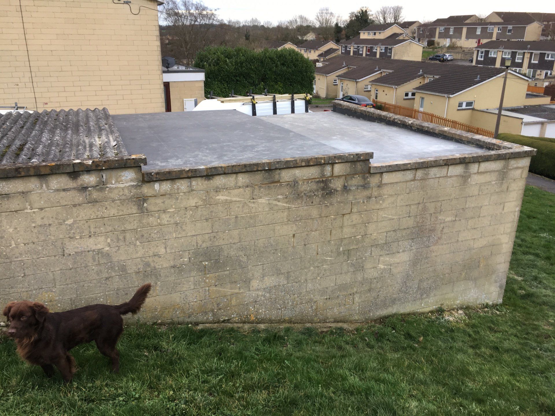 stepped flat roof