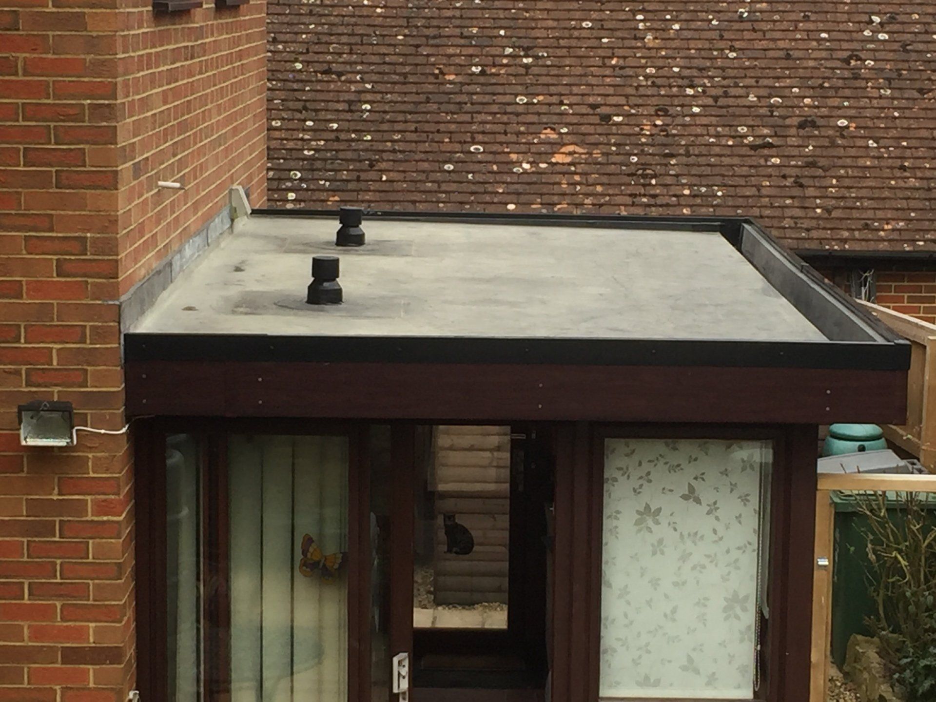 extension/porch flat roof before