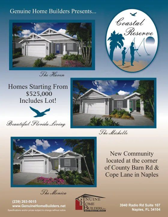 Genuine home builders presents coastal reserve homes — Naples, FL — Genuine Home Builders, Inc.