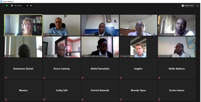 An online coaching session delivered via Zoom to BSOs in Uganda on behalf of CBI