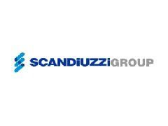 Logo del Gruppo Scandiuzzi: disegno astratto blu, testo blu scuro "SCANDIUZZI" e scritta "GROUP" grigia.