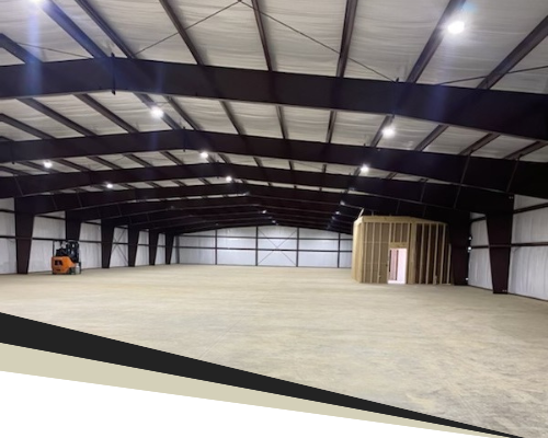 commercial construction inside warehouse