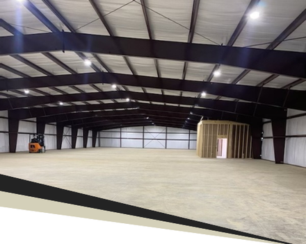 commercial construction inside warehouse