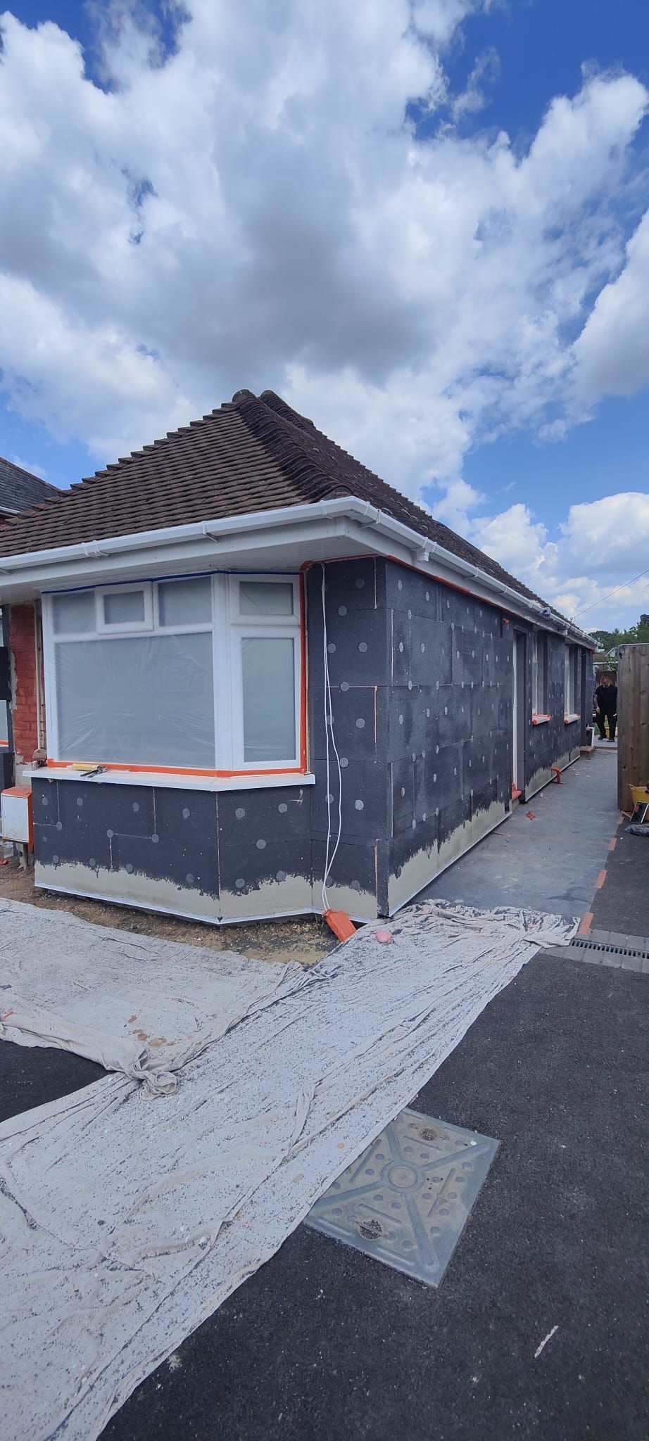 blue wall plastering 2