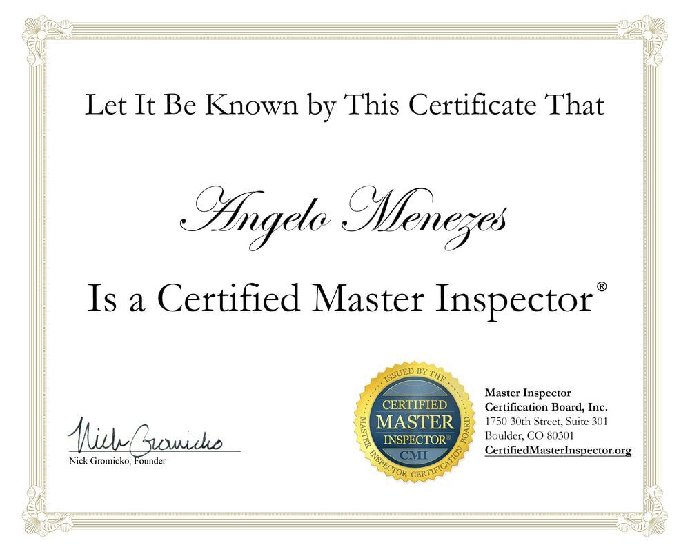 Certified Master Inspector Certificate
