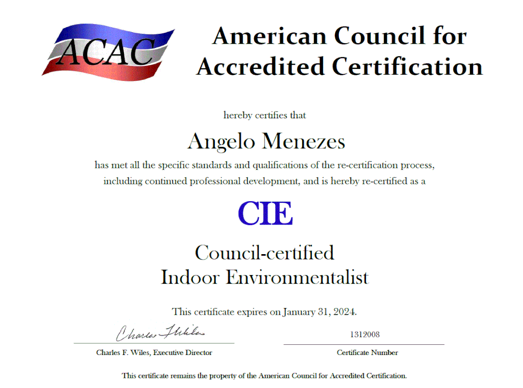 Council-certified Indoor Environmentalist