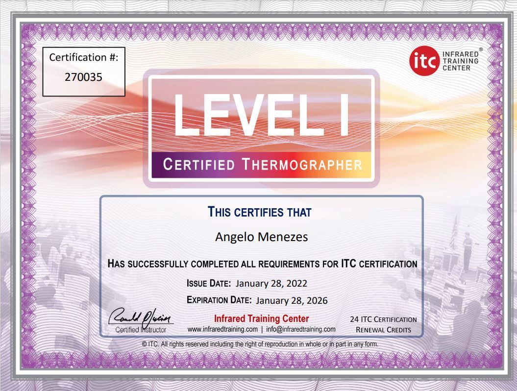 level-1 Certified Thermographer