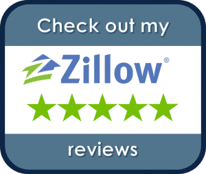 Check out my Zillow reviews: blue square with Zillow logo, five green stars.