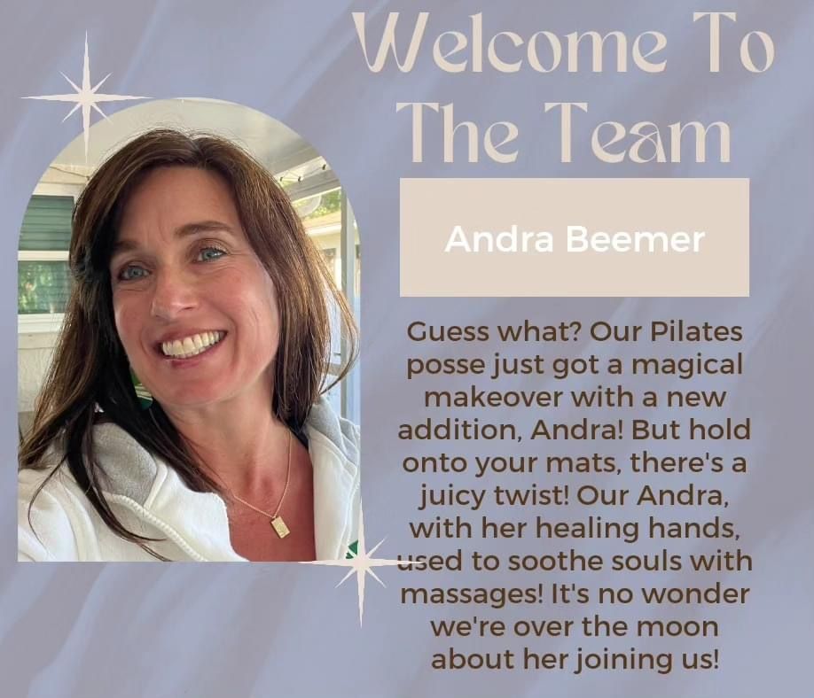 A woman is smiling in a picture that says welcome to the team