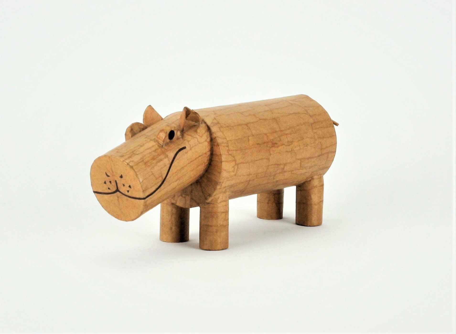 hipopótamo cartão papelão tubo material bichos reciclados edgard bittencourt natureza maluca