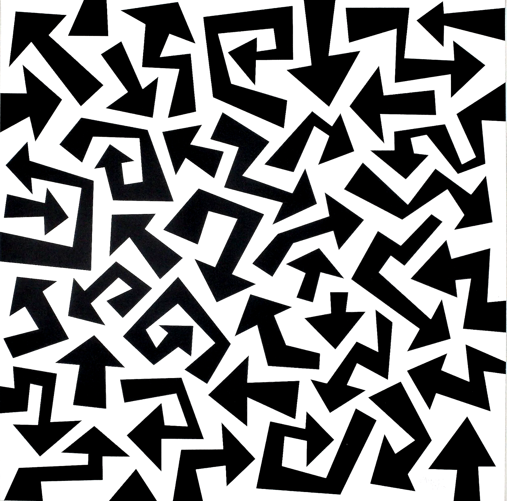 serigrafia desenho setas este lado para cima preto branco edgard bittencourt natureza maluca