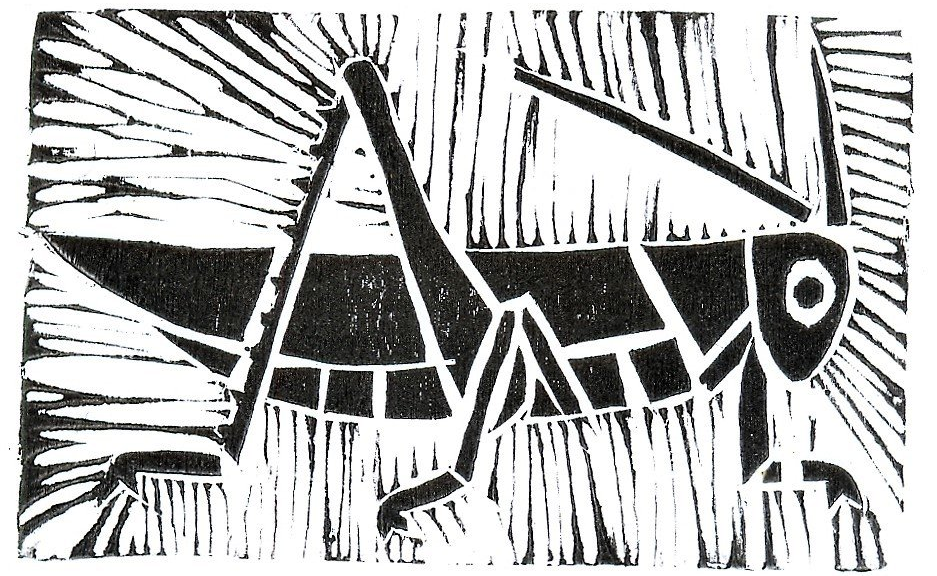 xilogravura desenho madeira grilo edgard bittencourt natureza maluca