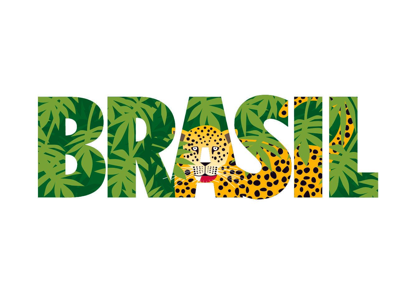 estampa desenho onça palavra brasil edgard bittencourt natureza maluca