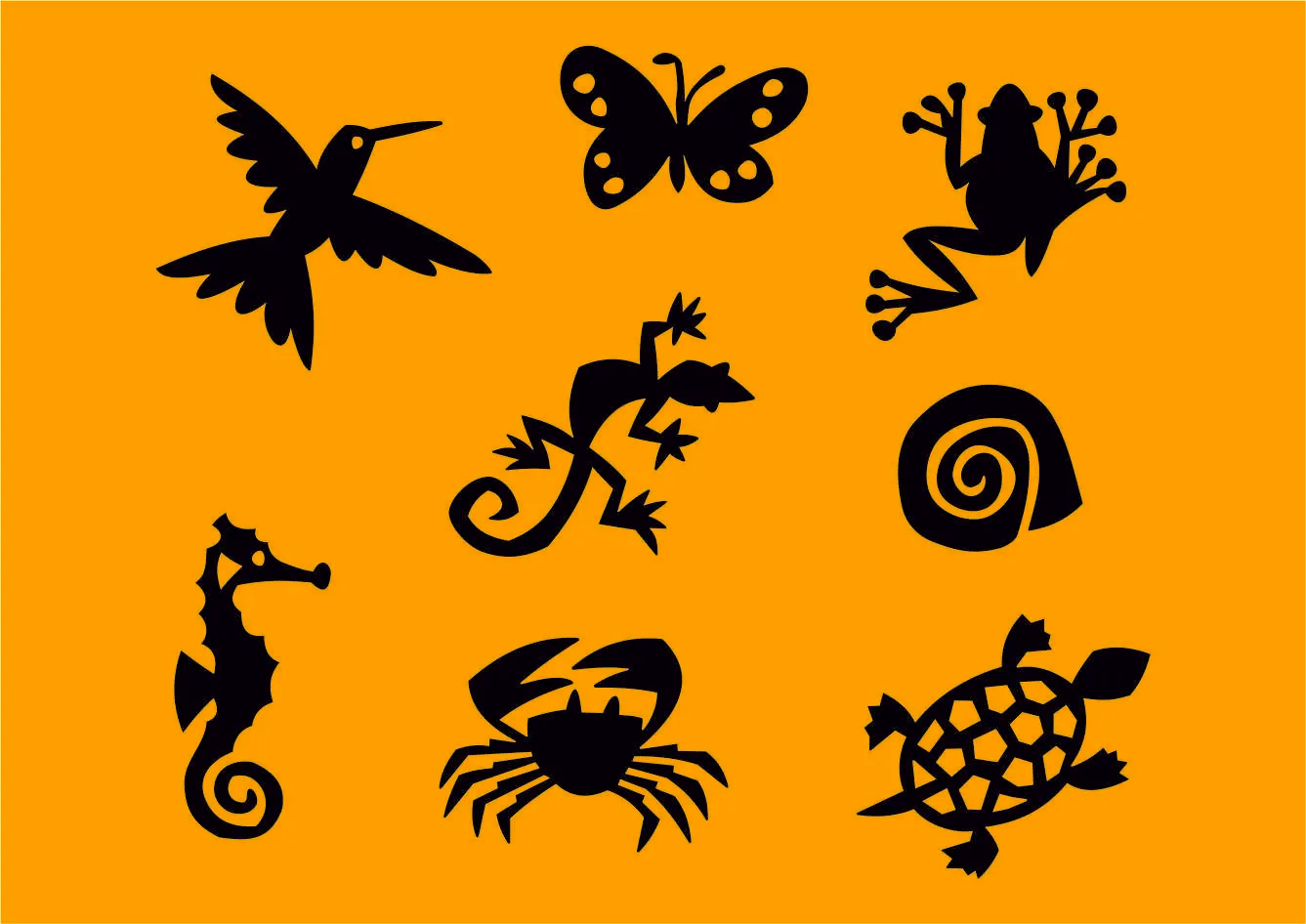 estampa desenho bichos diversos beija flor borboleta sapo lagartixa caracol caranguejo cavalo marinho tartaruga edgard bittencourt natureza maluca