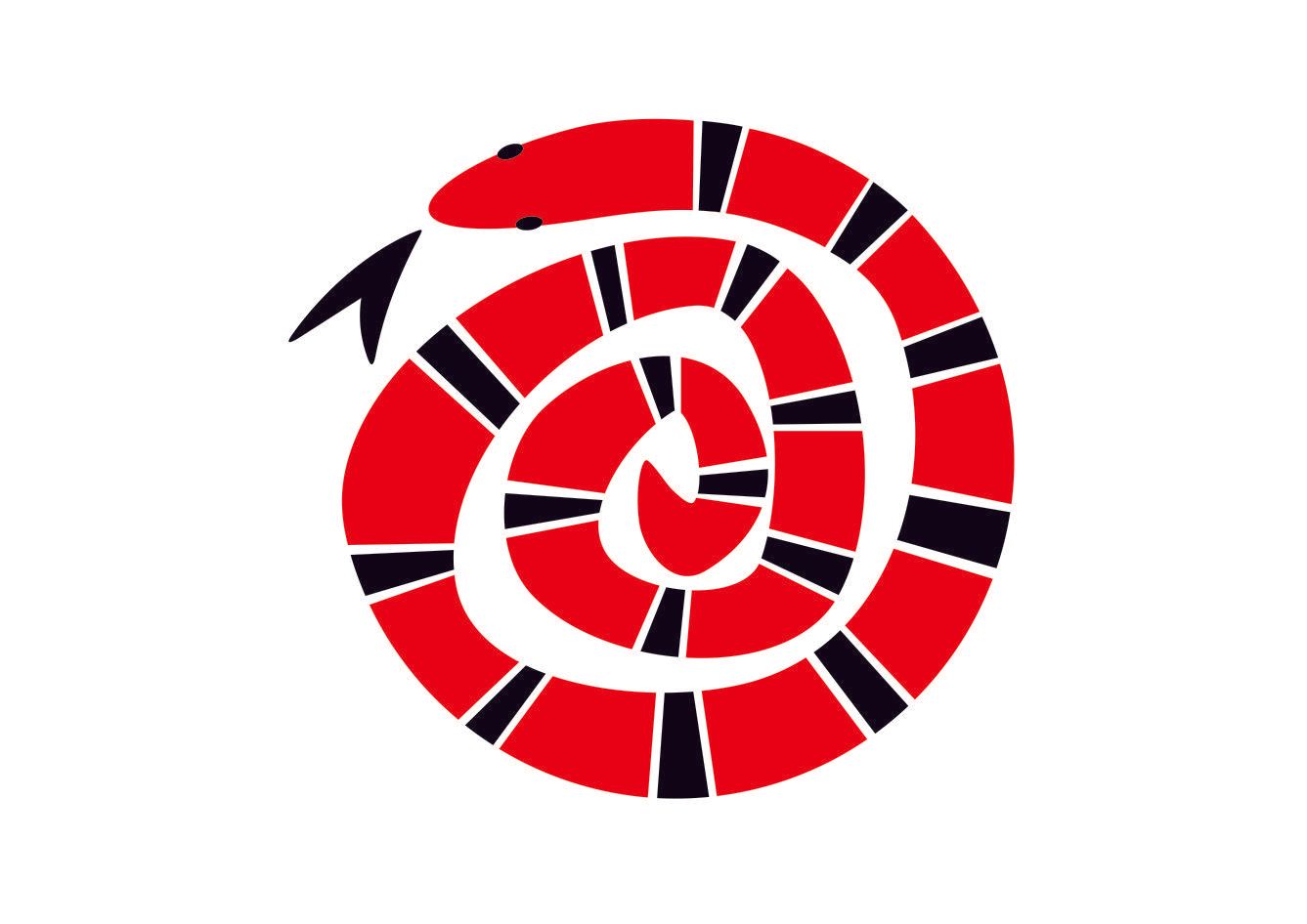 estampa desenho cobra enrolada coral listrada vermelha e preta edgard bittencourt natureza maluca