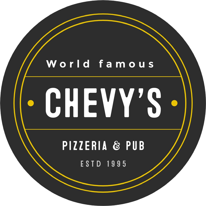 A logo for chevy 's pizzeria and pub