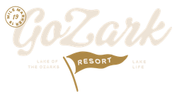 A logo for gozark resort lake of the ozarks