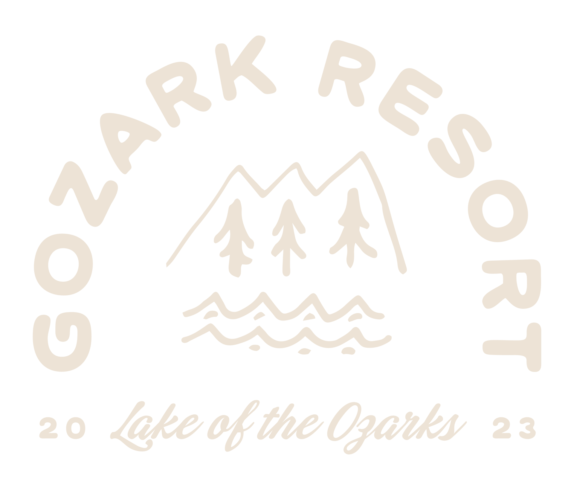 A logo for gonark resort lake of the ozarks