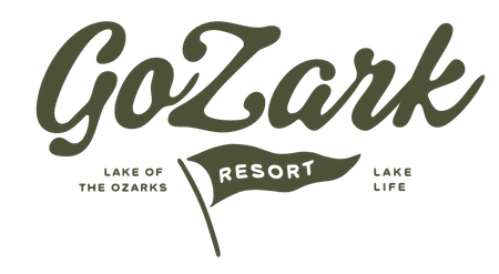 The logo for gozark resort lake of the ozarks