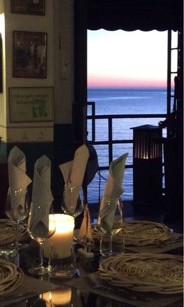 table set with a sea view from the restaurant