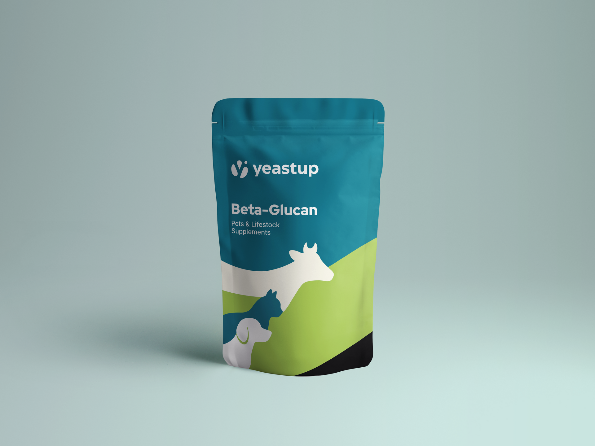 Blue and green pouch of