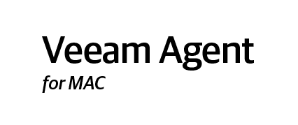 A black and white logo for veeam agent for mac.