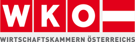 A red and white logo for wko wirtschaftskammern osterreichs