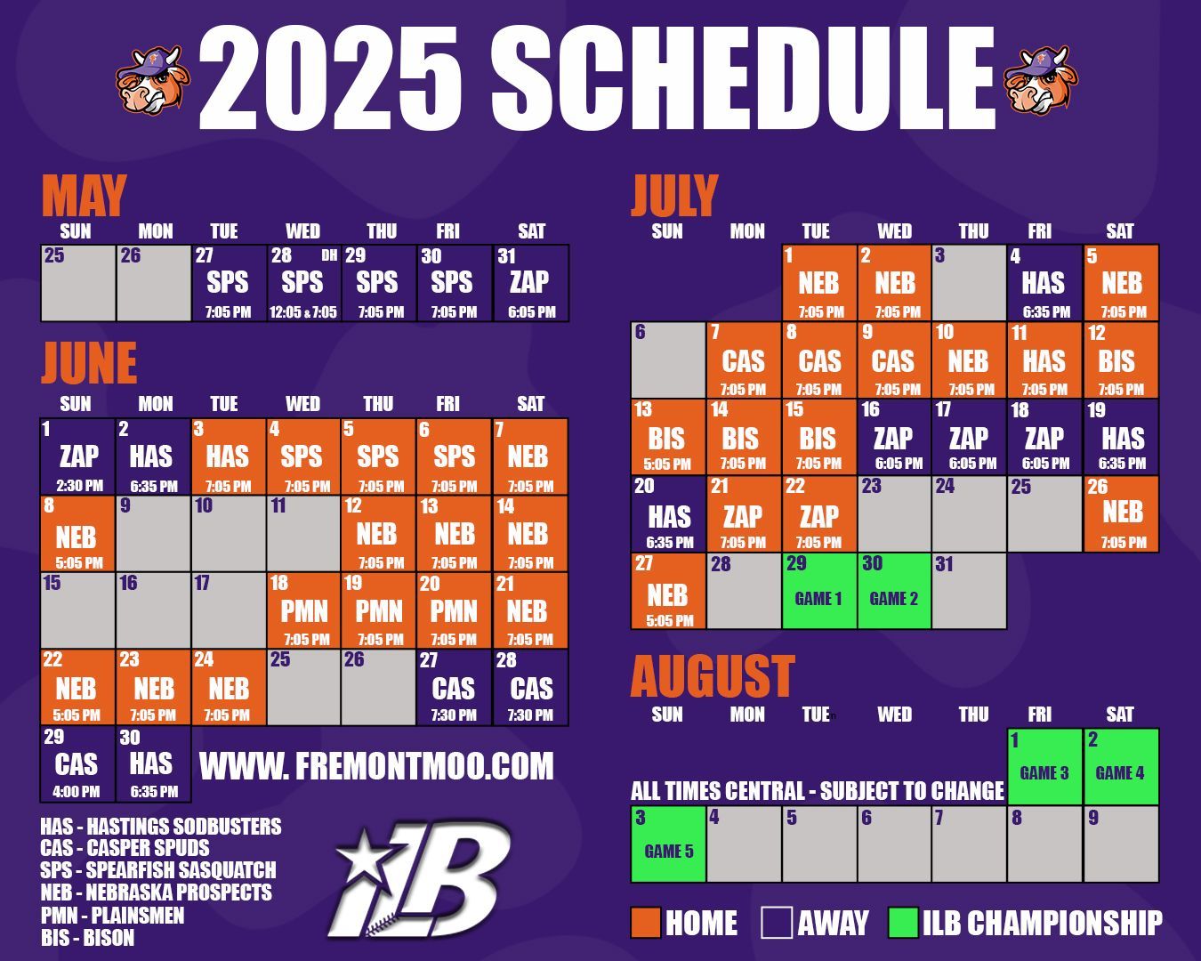 2025 Game Schedule