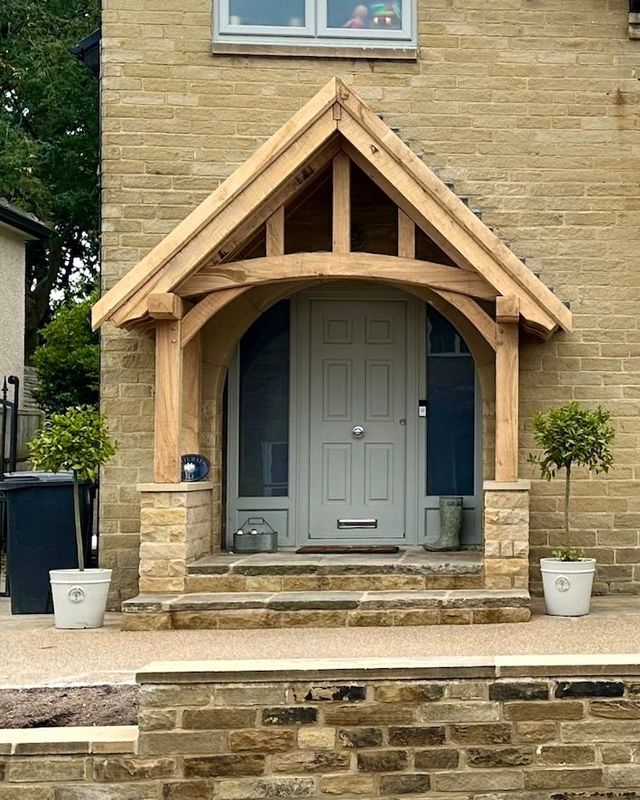 Two Story Timber Frame Front Porch Yeovil Oak Framed Porch Kit