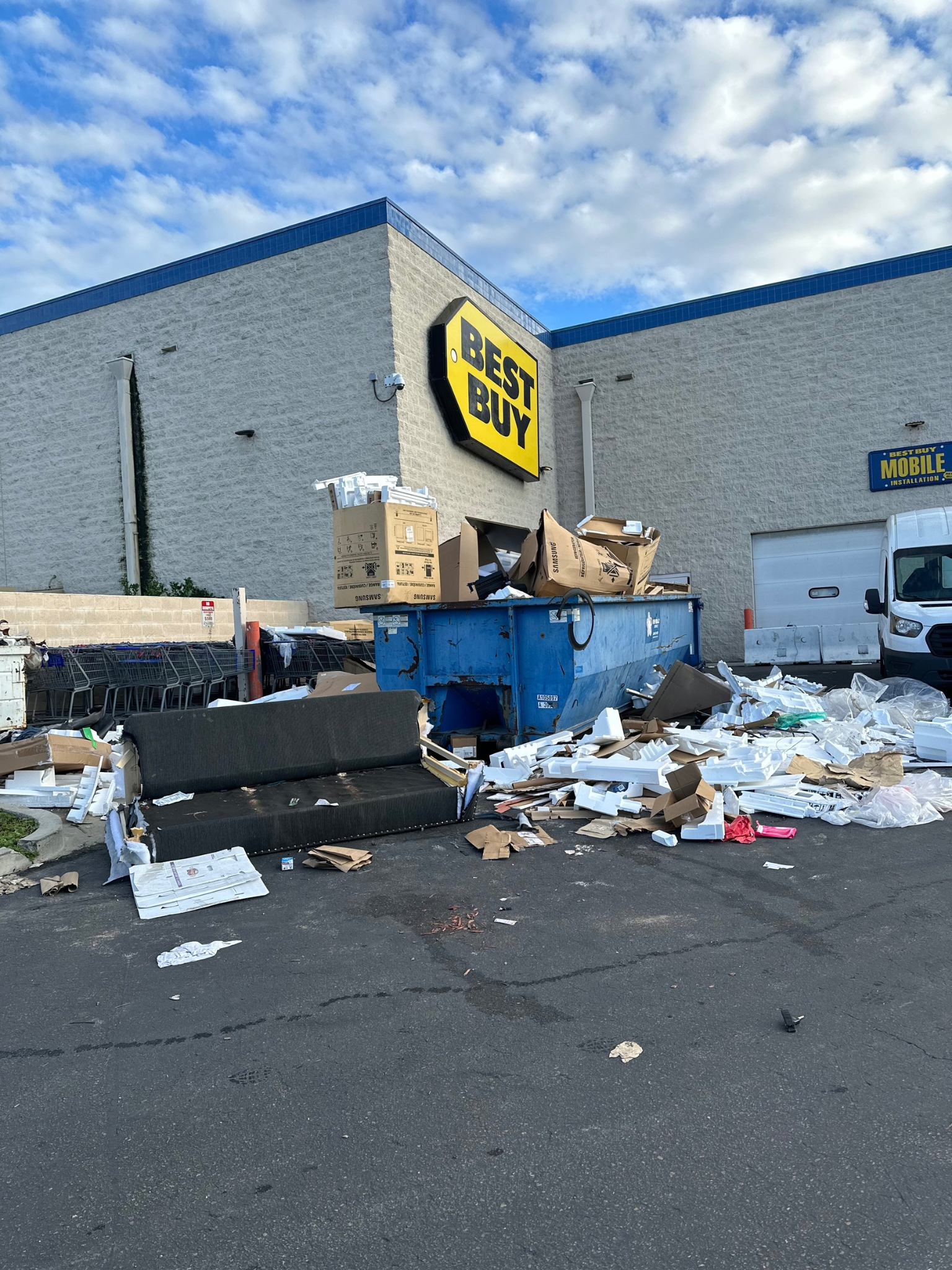 Lots of junk that needs to be removed from a commercial property.