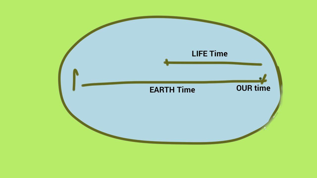 A diagram of life time , earth time , and our time