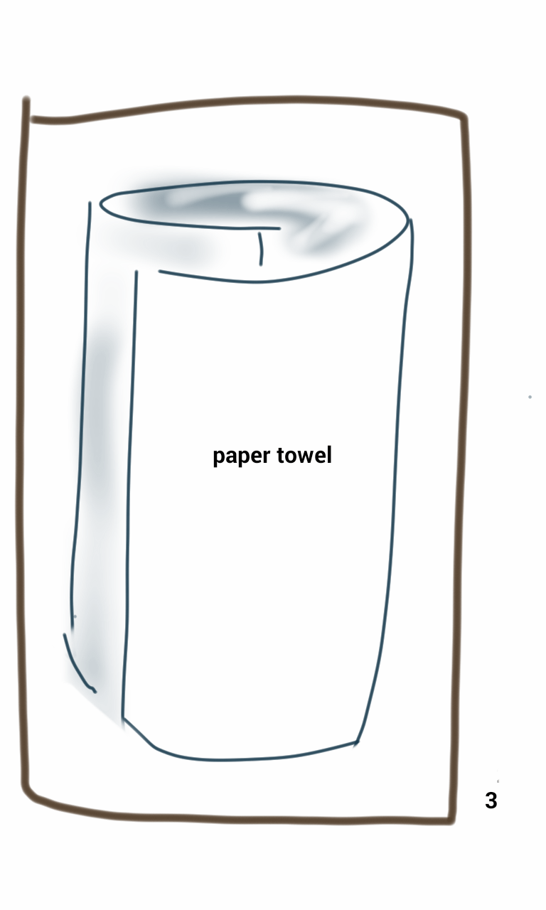 A drawing of a roll of paper towel