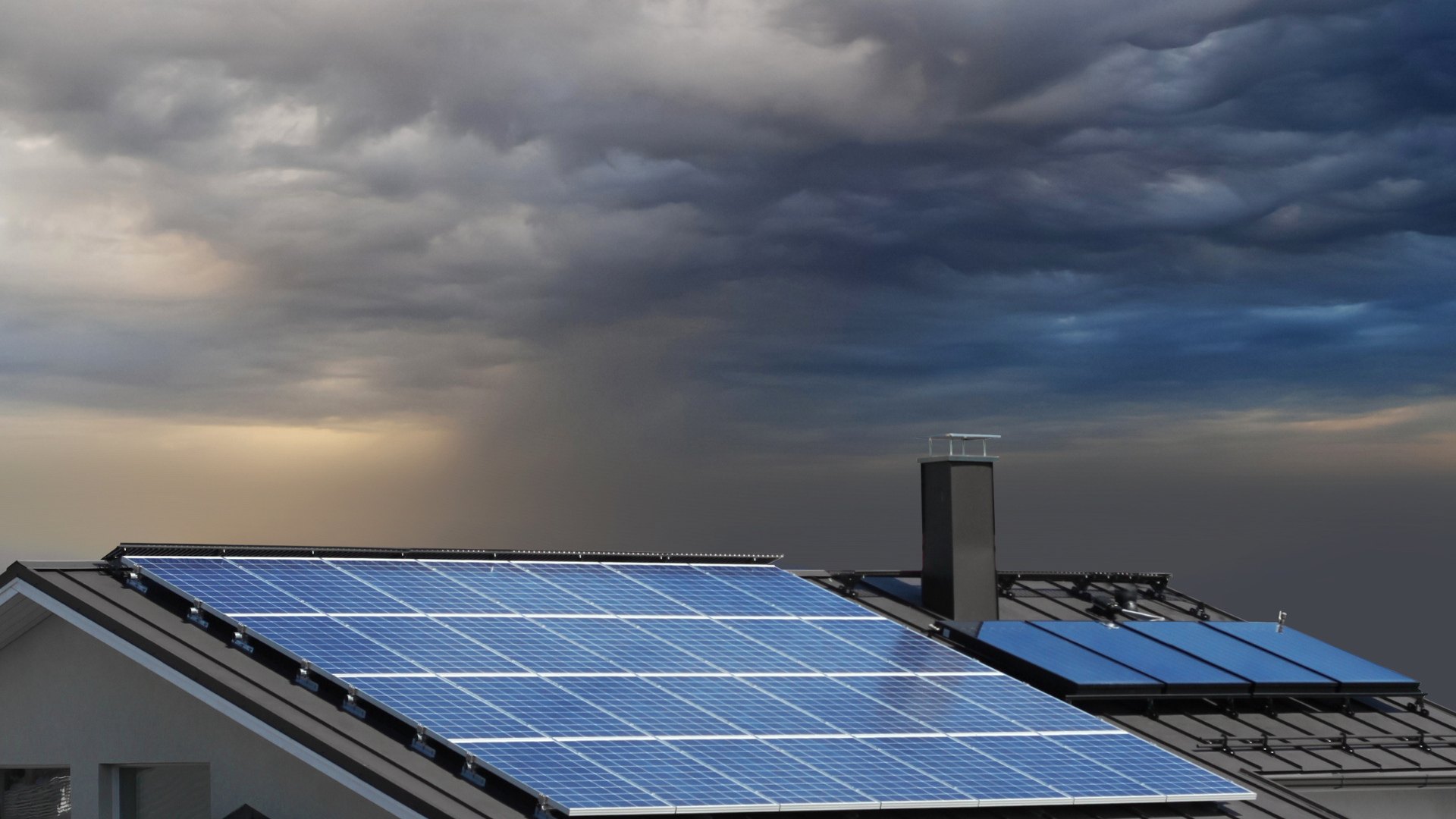 A roof with a lot of solar panels on it