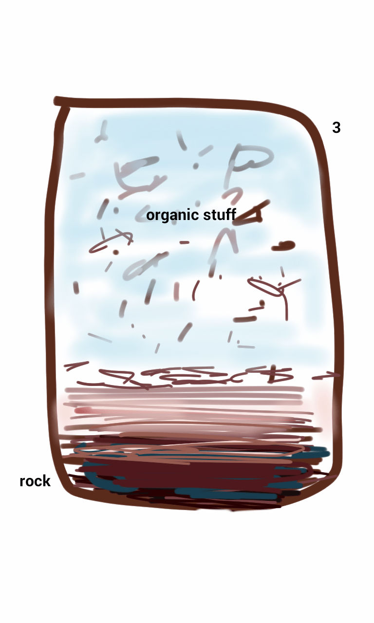 A drawing of a book titled organic stuff