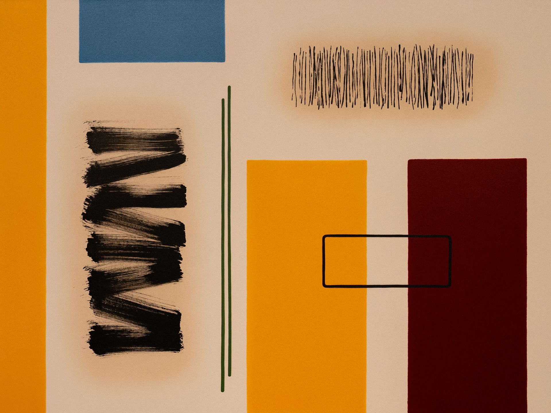 Fences, with Rectangular Blue Cloud 