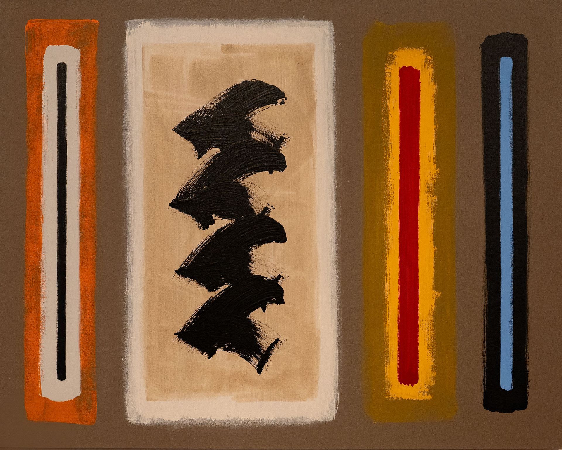 Fences, Black on White on Orange