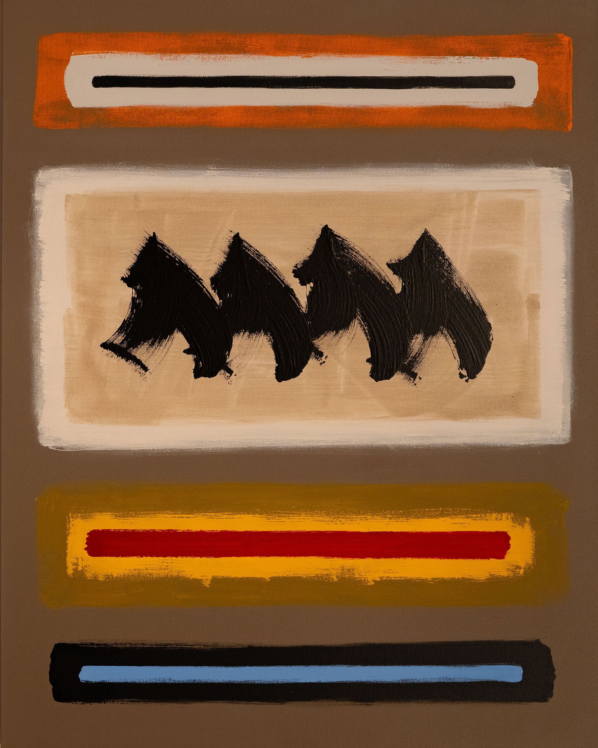 Fences, Black on White on Orange