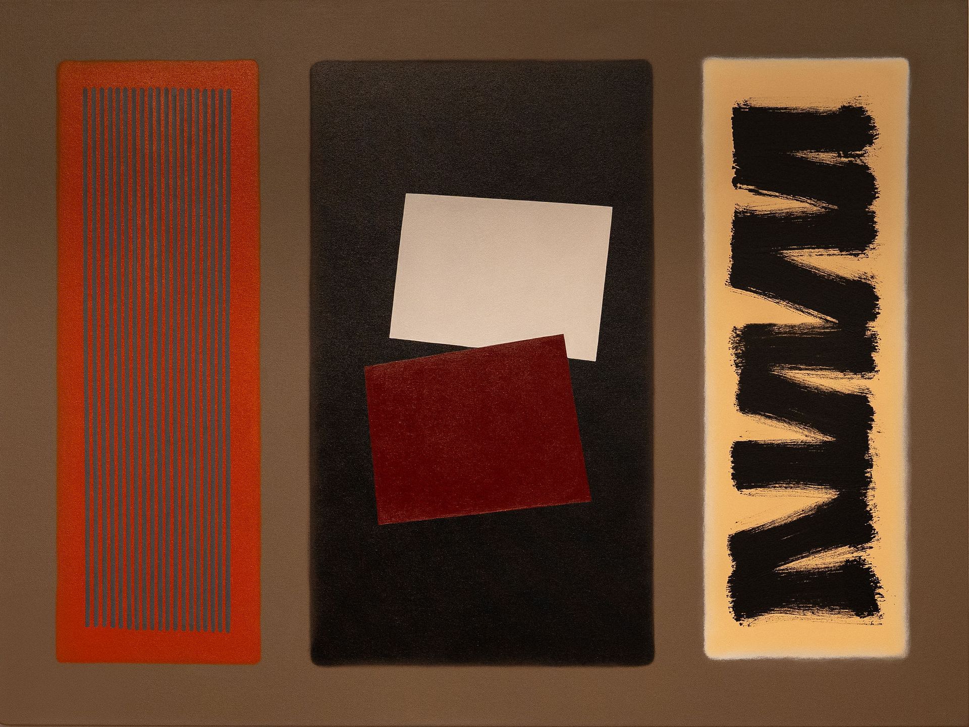 Fences, Red and White on Black